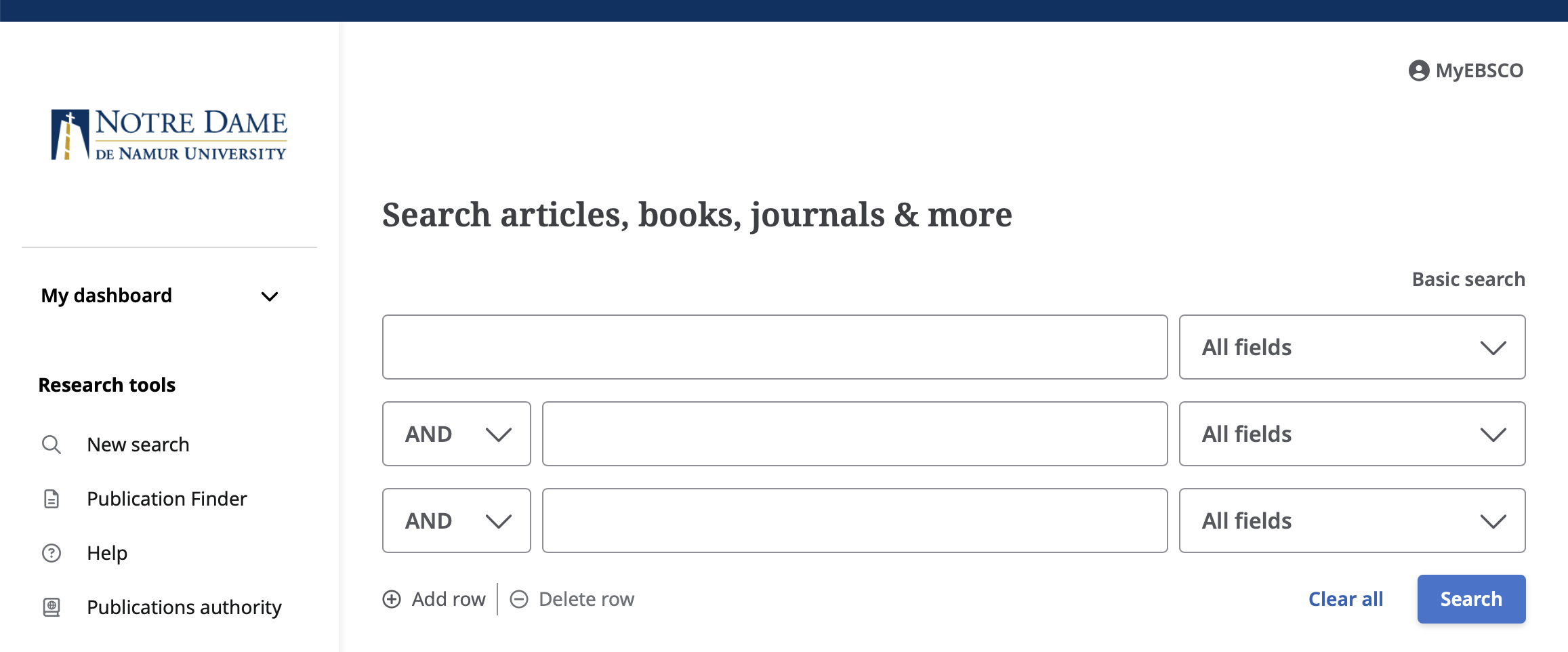 Advanced Search page