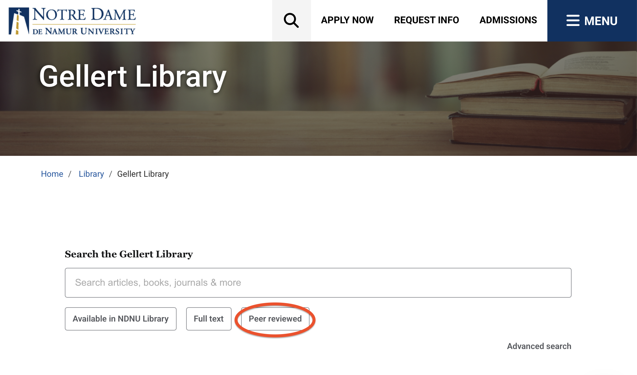 Search for peer-reviewed articles